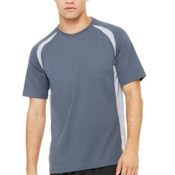 ALO Yoga Gray Short Sleeve Tee Performance Shirt - Picture 1 of 7
